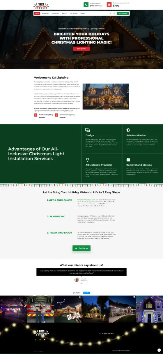 121 Lighting website