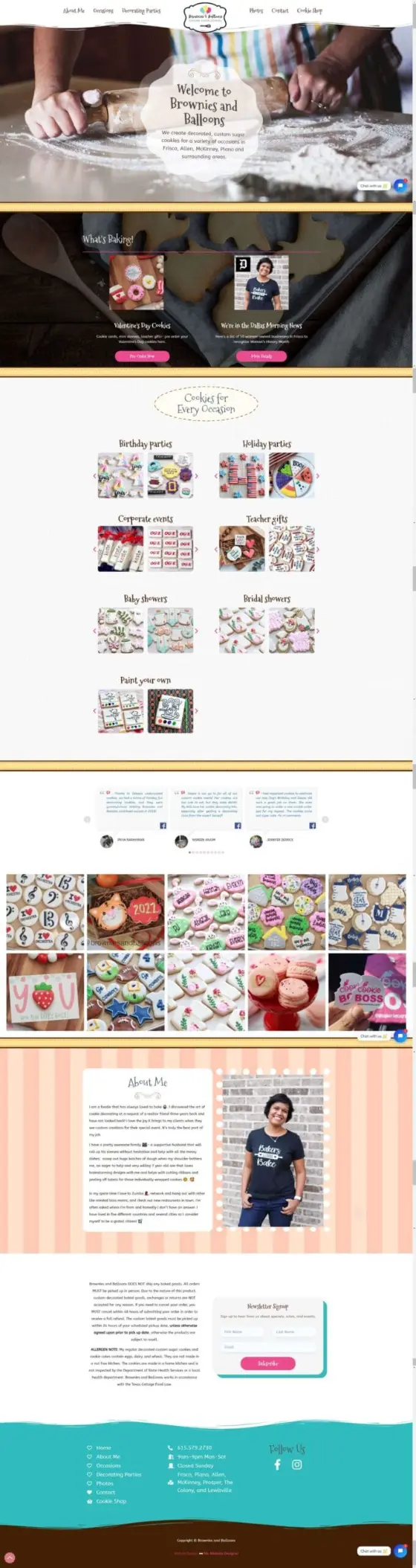 Brownies and Balloons website