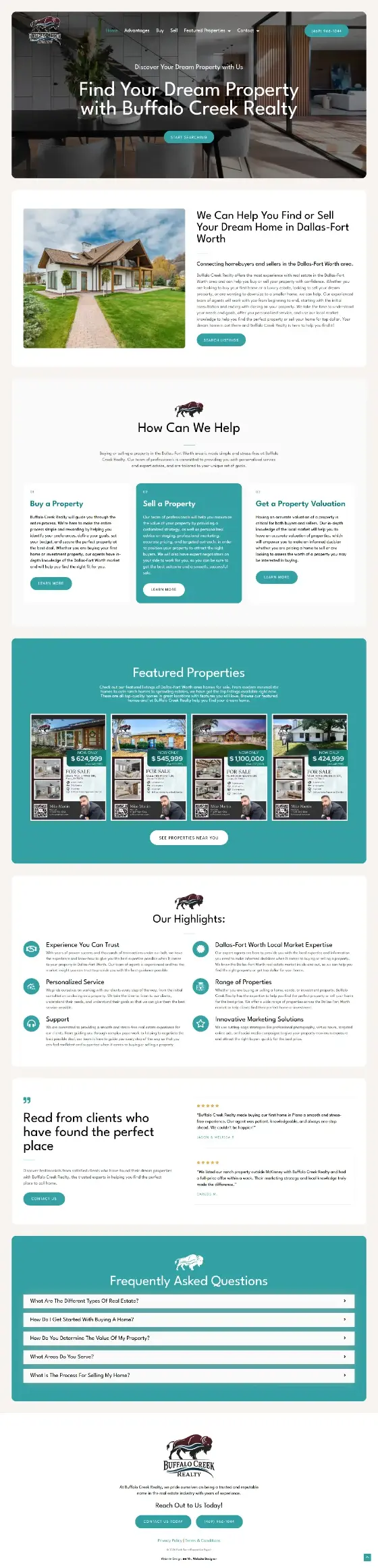 Buffalo Creek Realty website