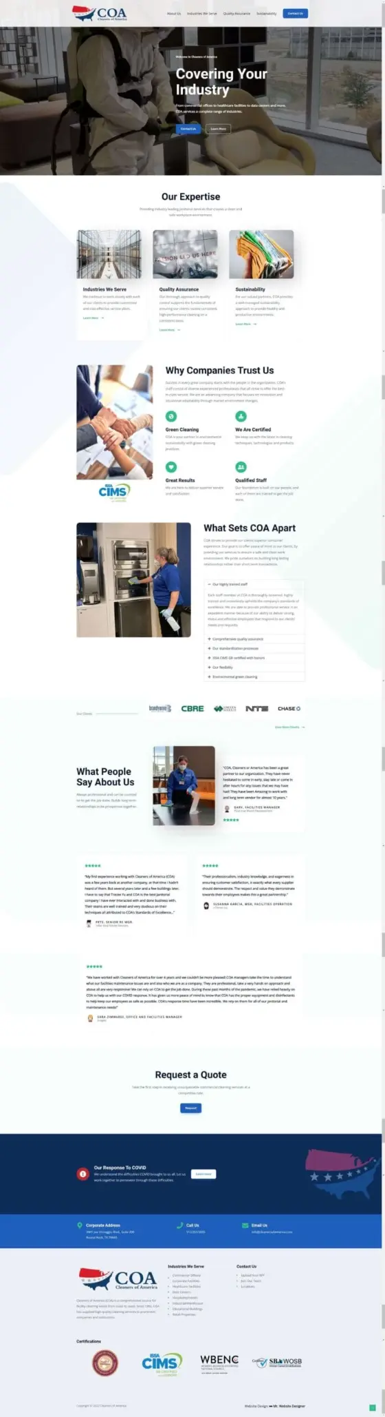 Cleaners of America website
