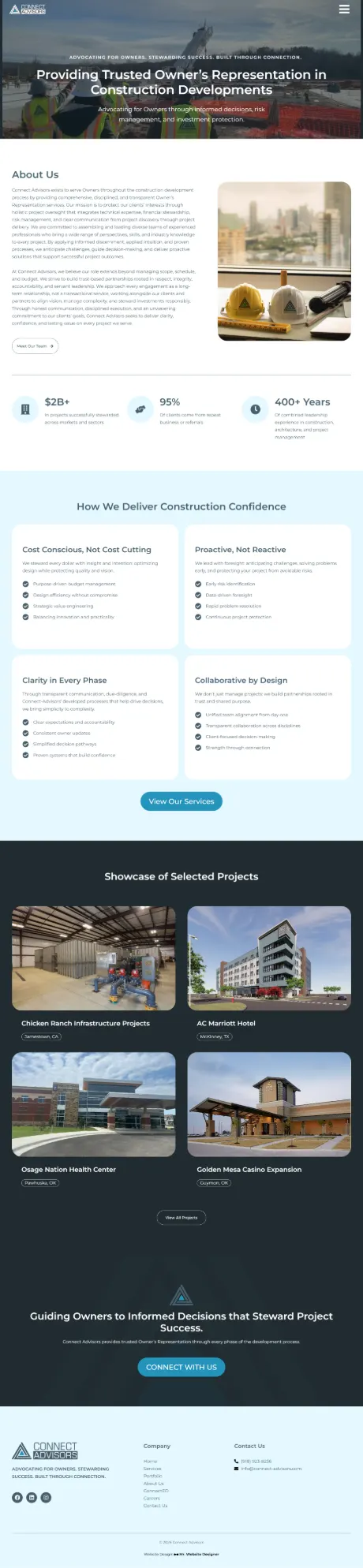 Connect Advisors website