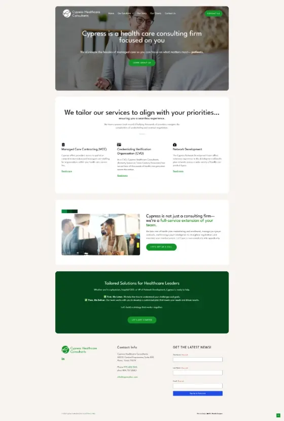 Cypress Healthcare Consultants website