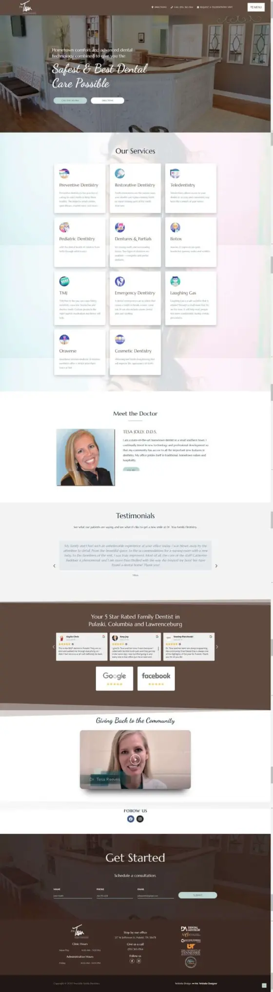 Dr. Tesa Jolly Dentist website