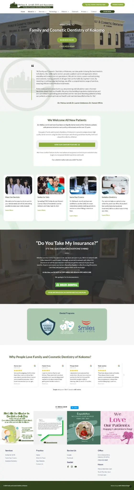 Family and Cosmetic Dentistry of Kokomo website