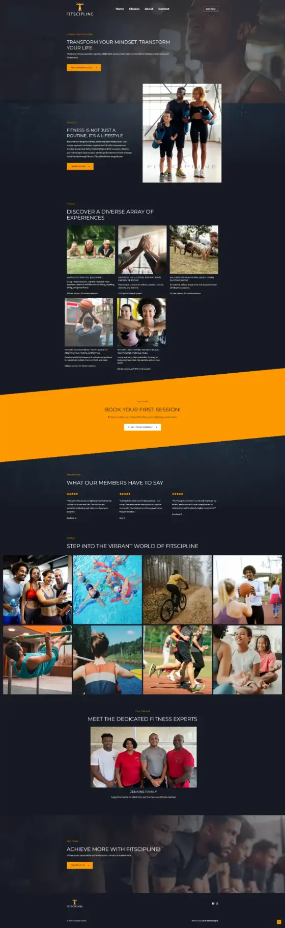 Fitscipline Fitness website