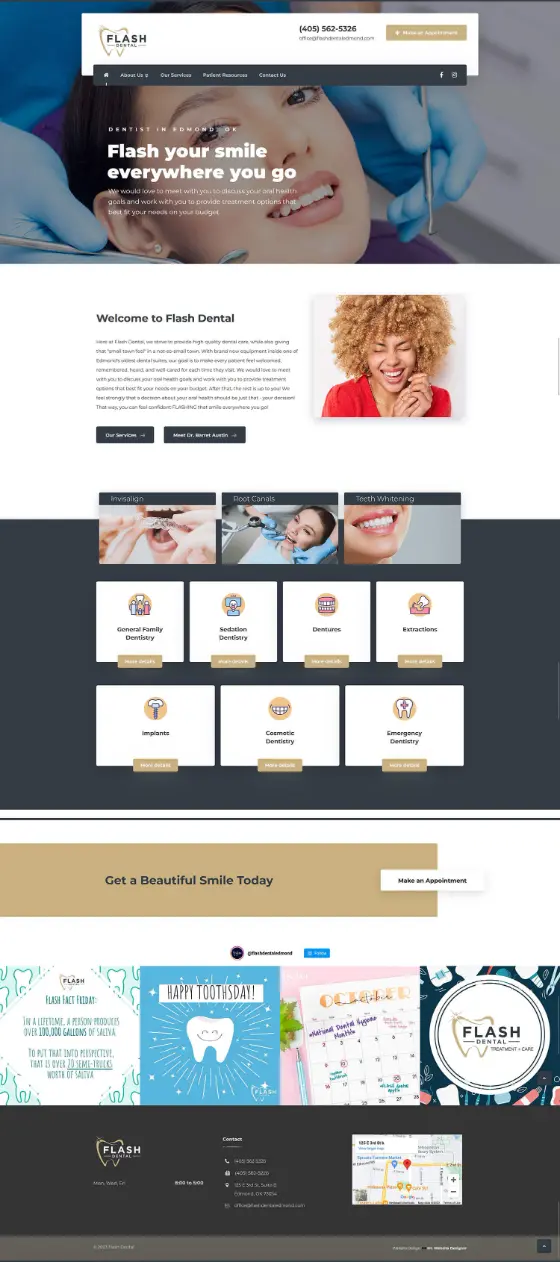 Flash Dental website
