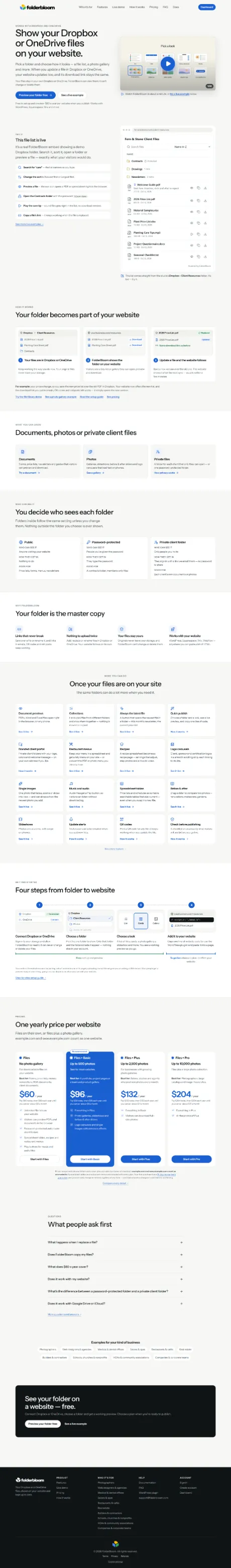 FolderBloom website