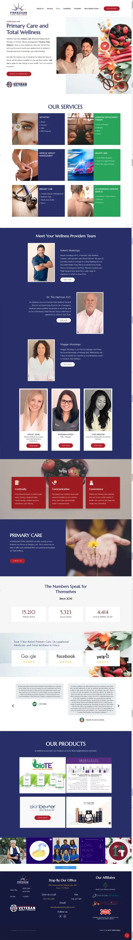 Freedom Total Wellness website
