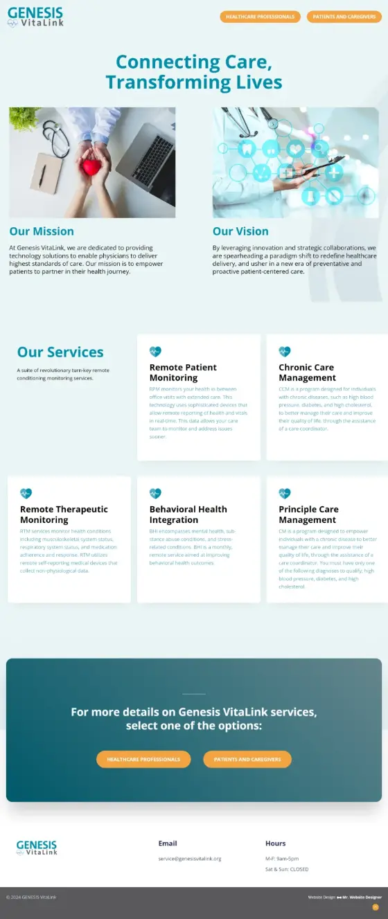 Genesis VitaLink website