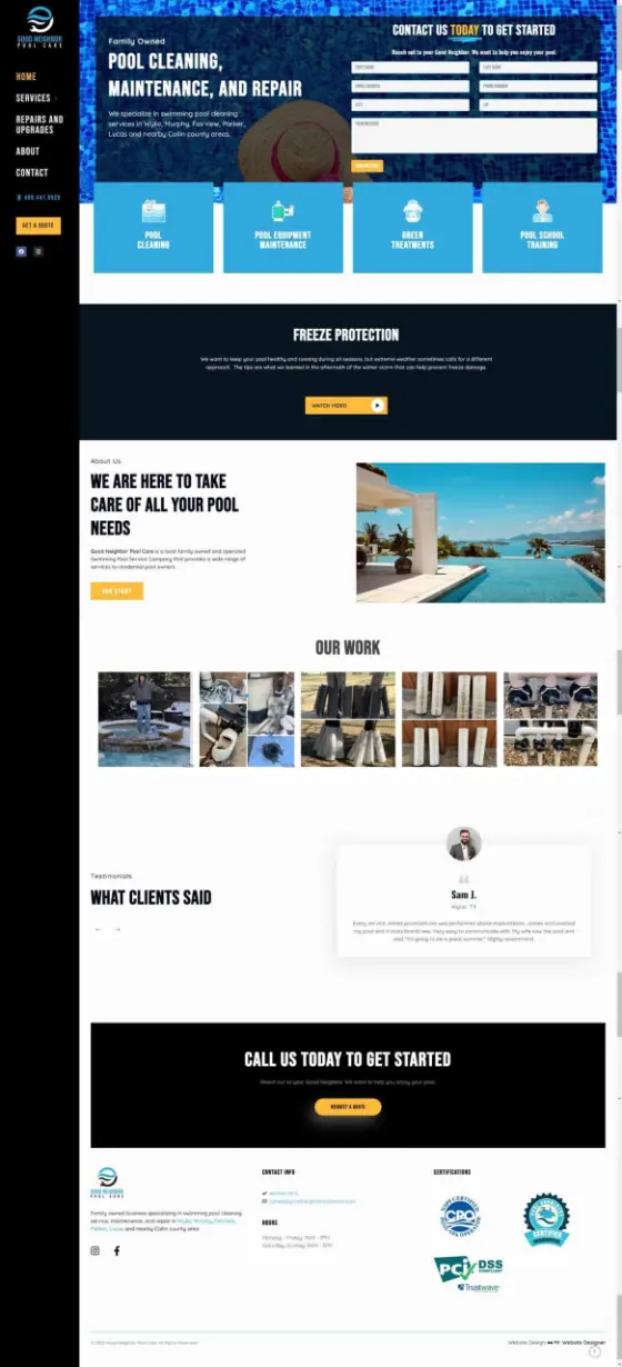 Good Neighbor Pool Care website