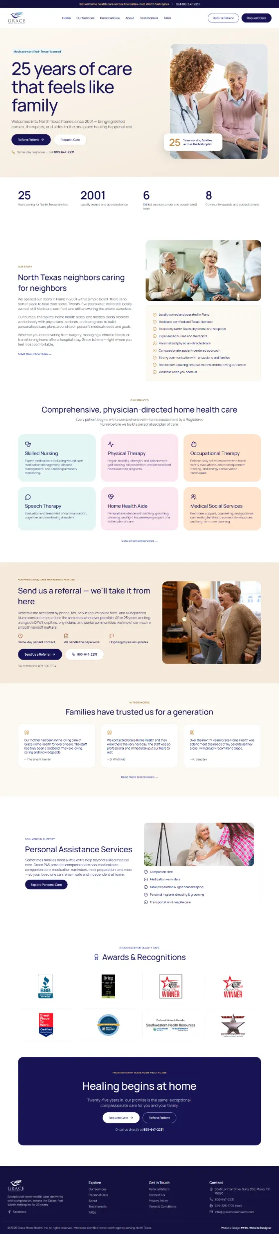 Grace Home Health website
