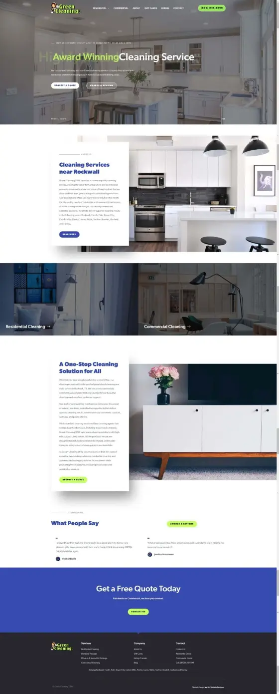 Green Cleaning DFW website