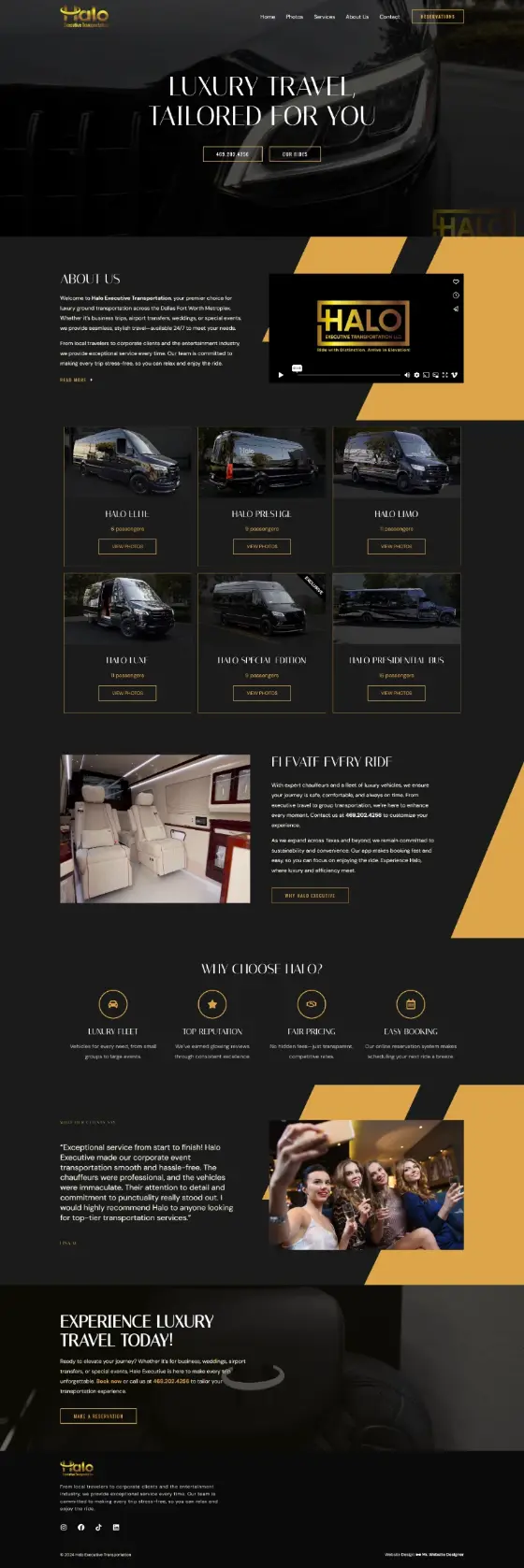 Halo Executive Transportation website