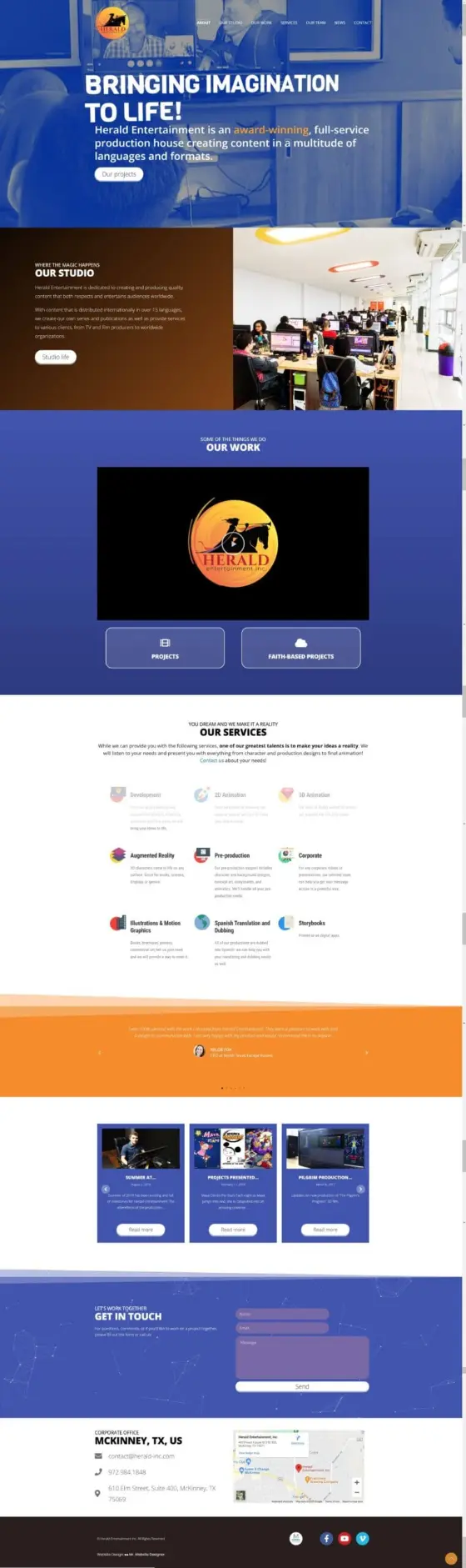 Herald Entertainment Inc. website