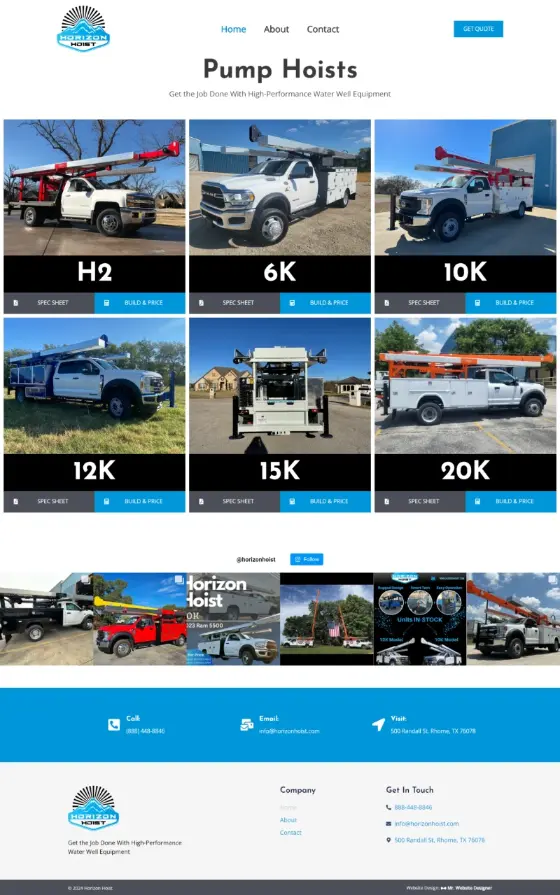 Horizon Hoist website