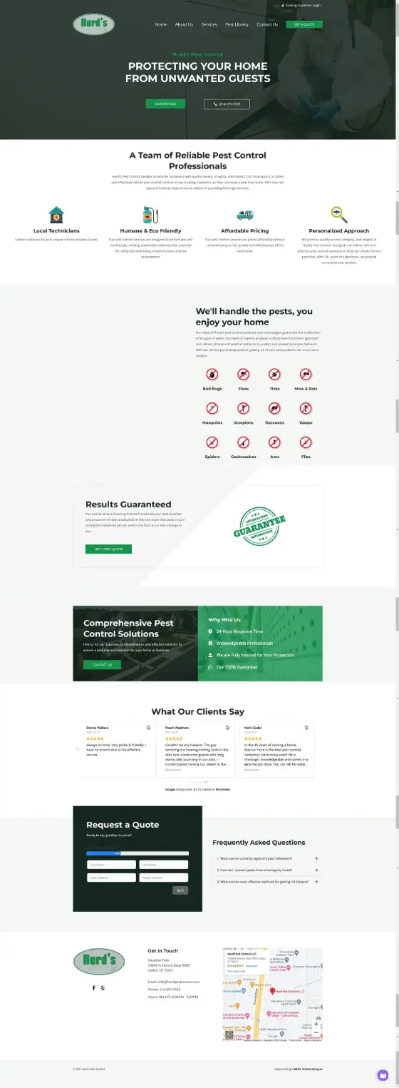 Hurd Pest Control website