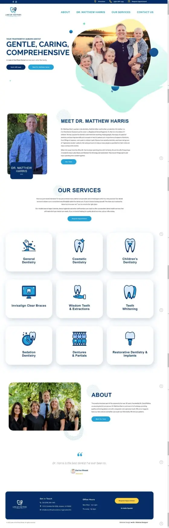 Lake of the Pines Dental website