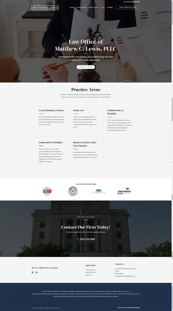 Law Office of Matthew C. Lewis, PLLC website