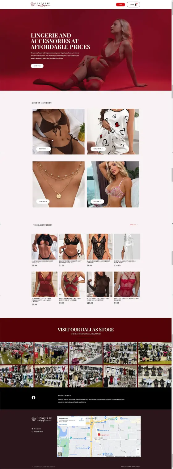 Lingerie in Love website