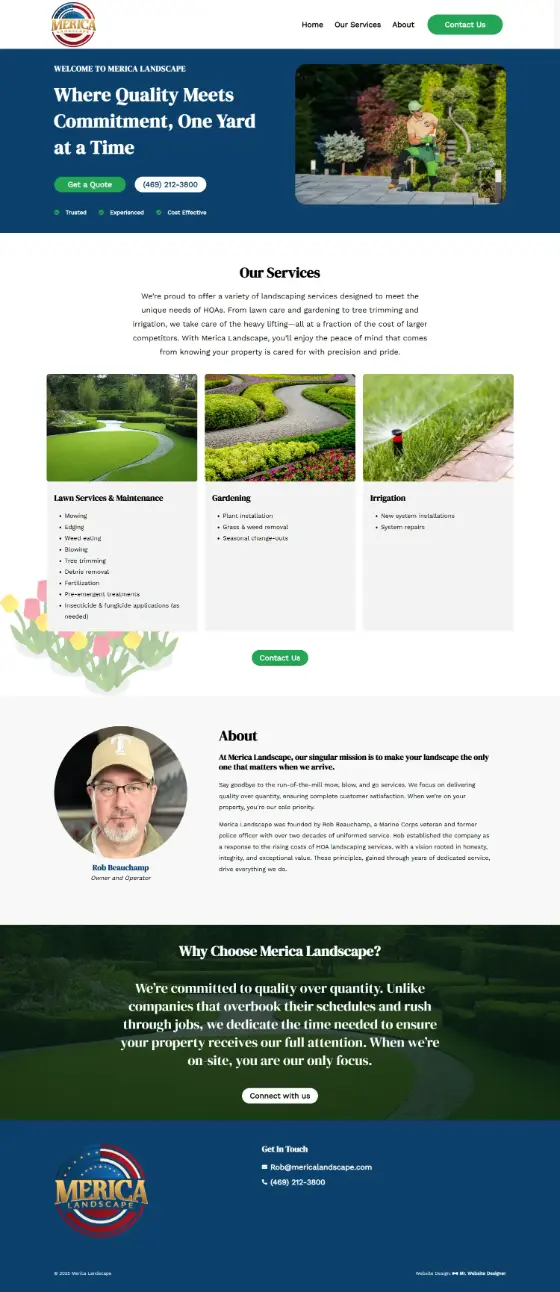 Merica Landscape website