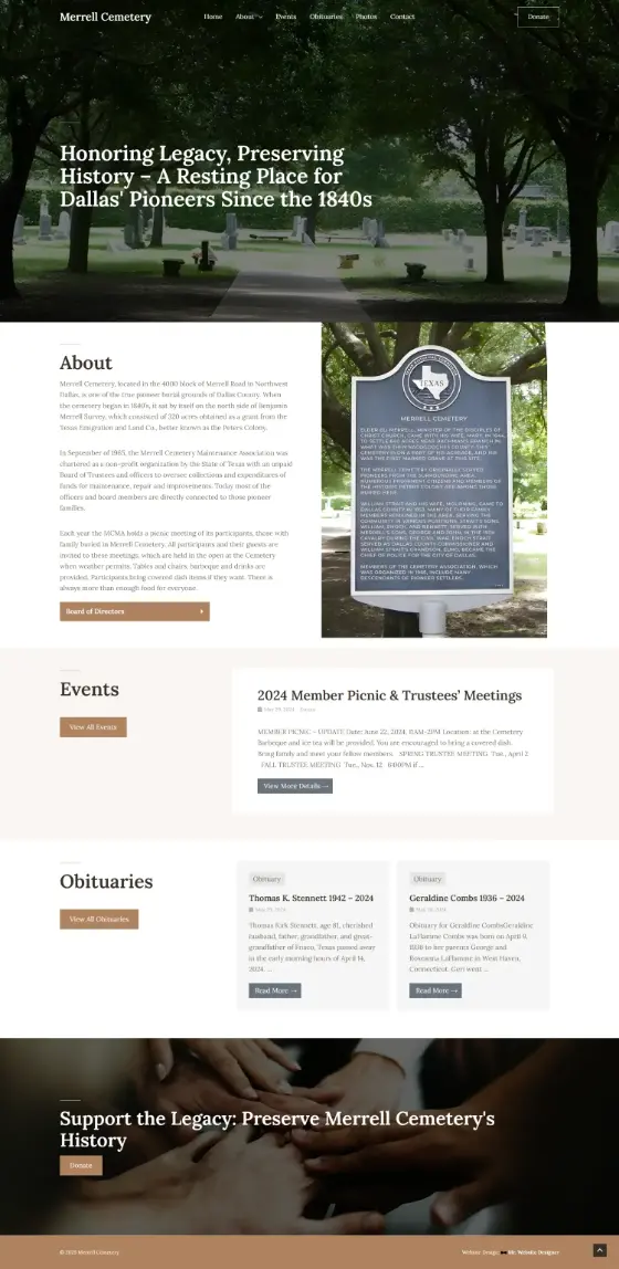 Merrell Cemetery website