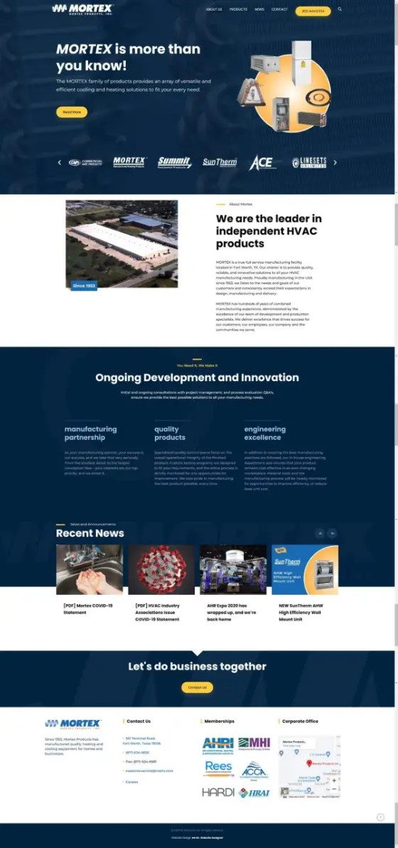 Mortex Products website
