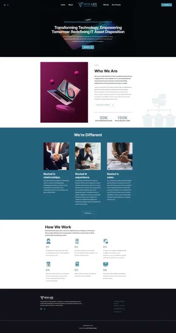 New Life Tech website