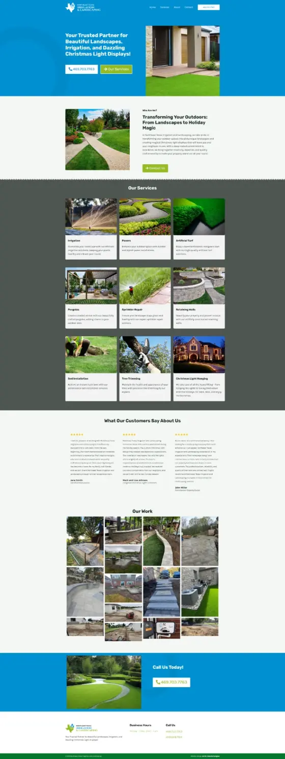 Northeast Texas Irrigation and Landscaping website