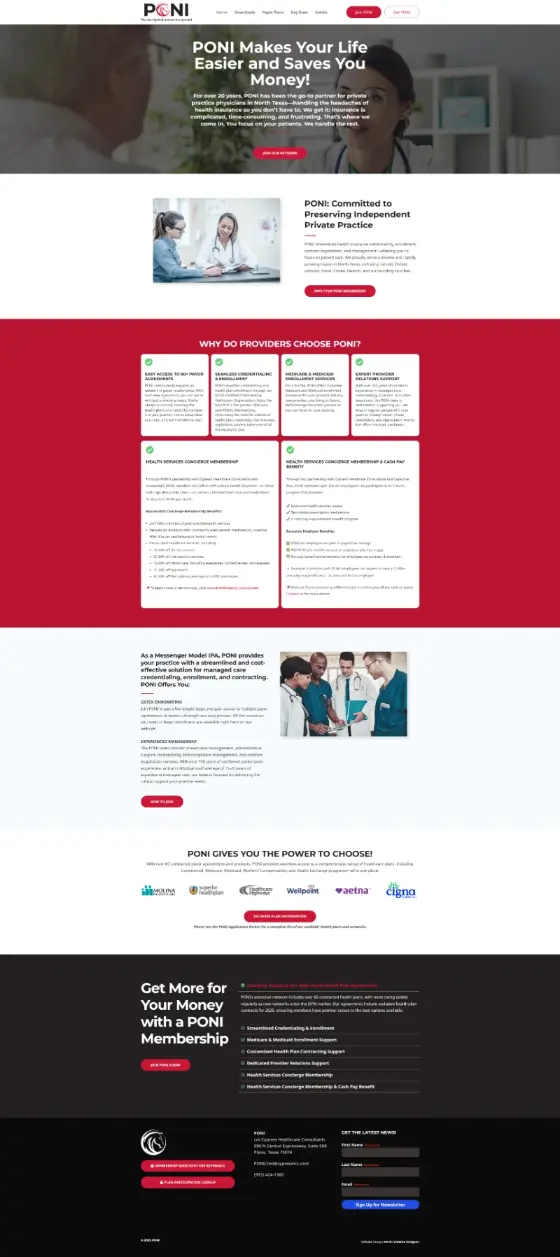 Physician Optimal Network, Inc. (PONI) website