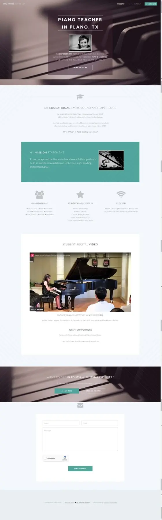 Plano Piano Teacher website