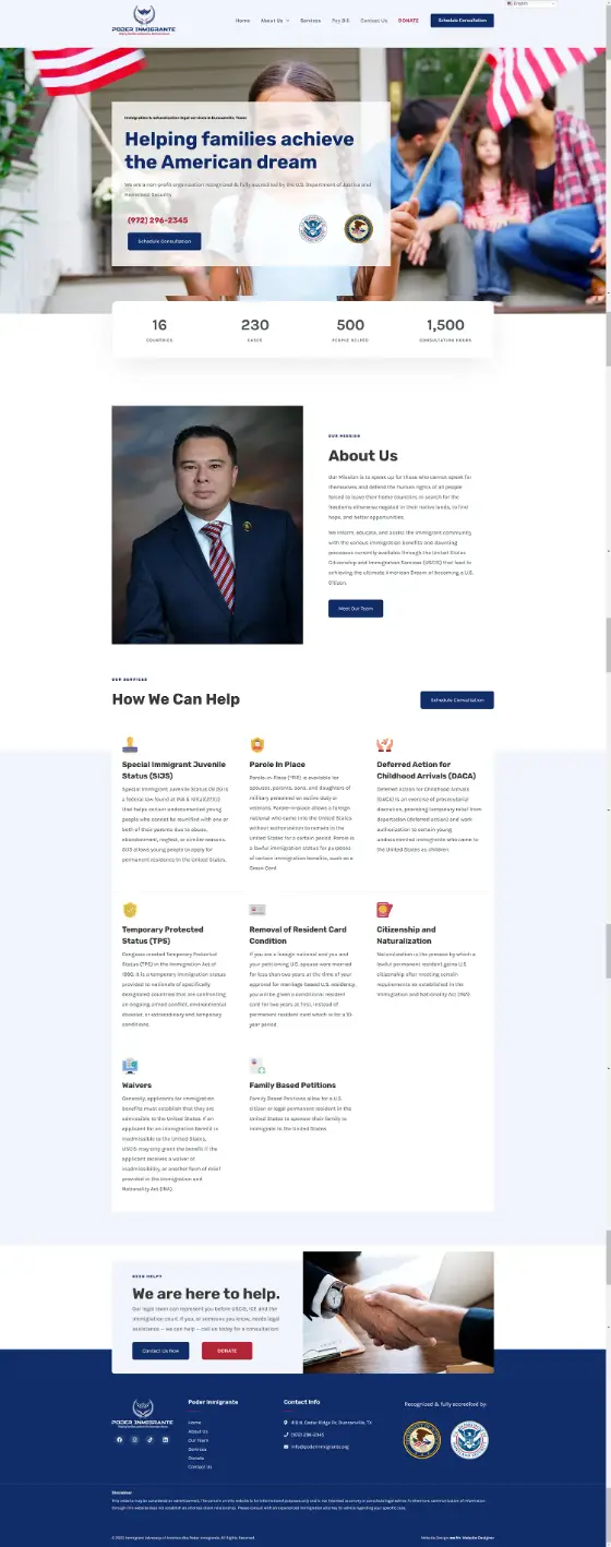Poder Inmigrante website