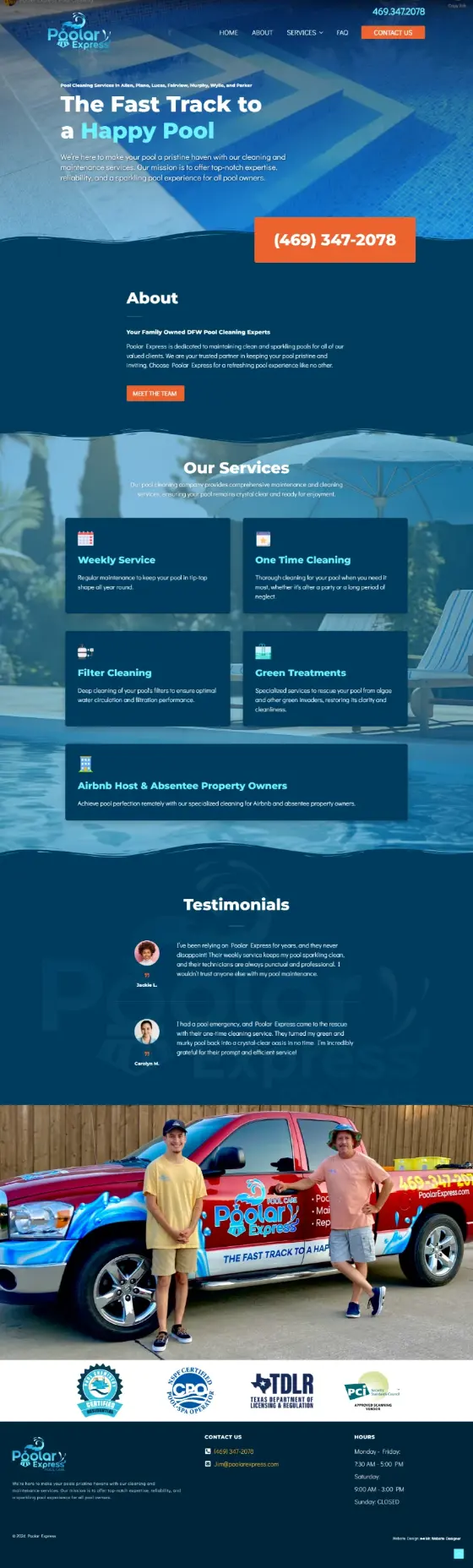 Poolar Express website