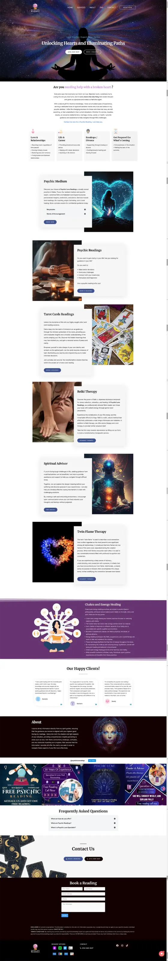 Psychic Love Readings website