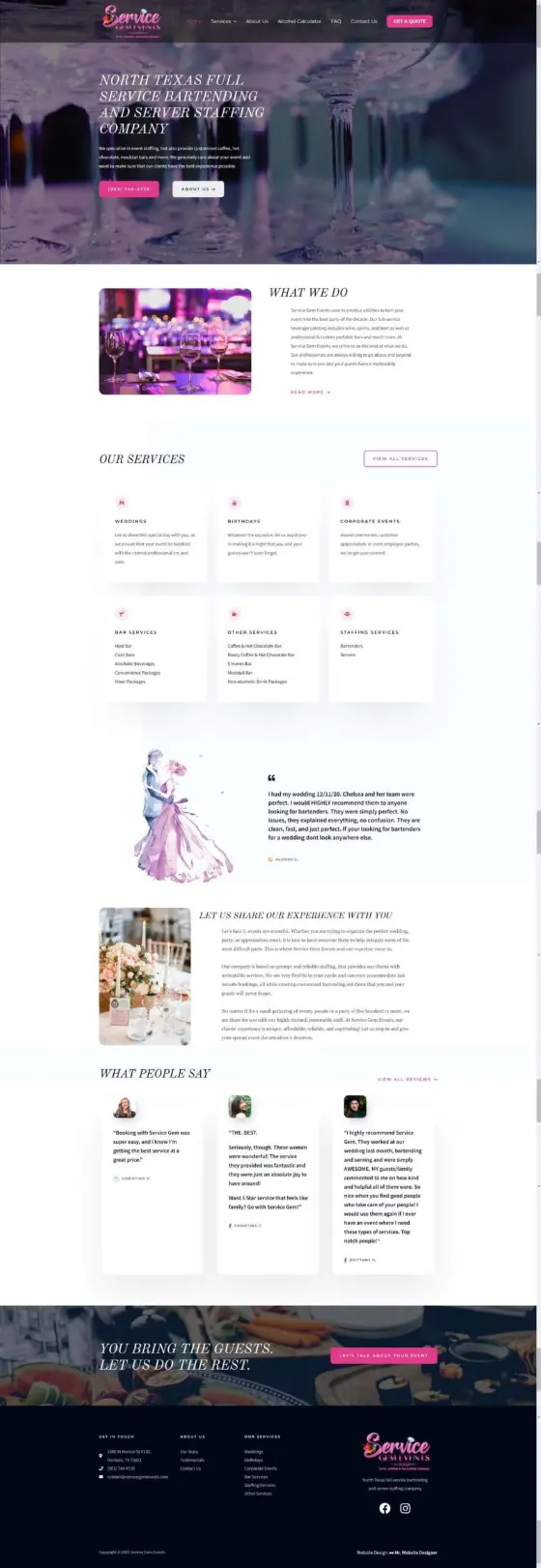 Service Gem Events website