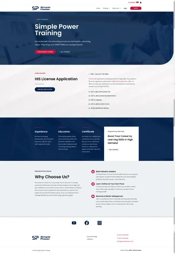 Simple Power Training website
