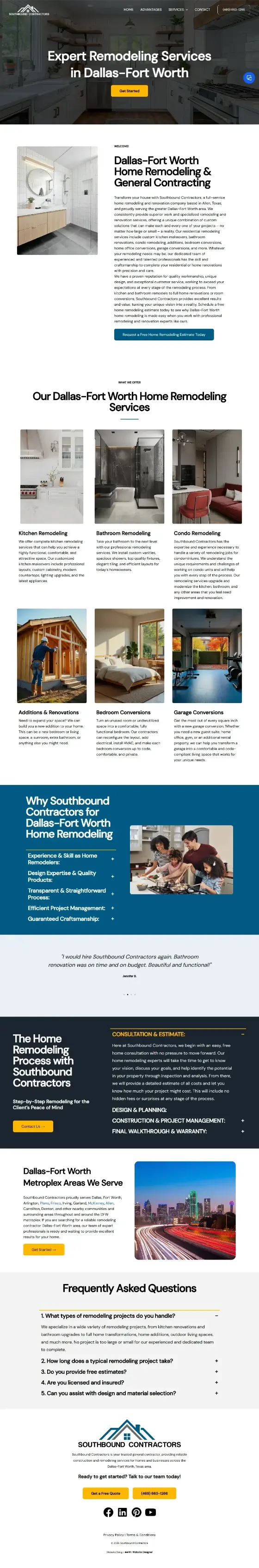 Southbound Contractors website