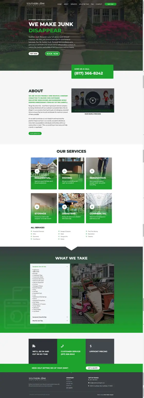 Southern Junk Removal website