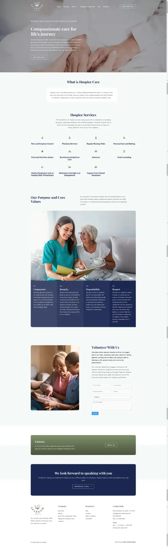 Sparrow Hospice website