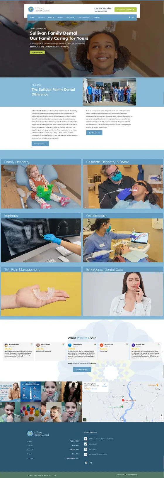 Sullivan Family Dental website