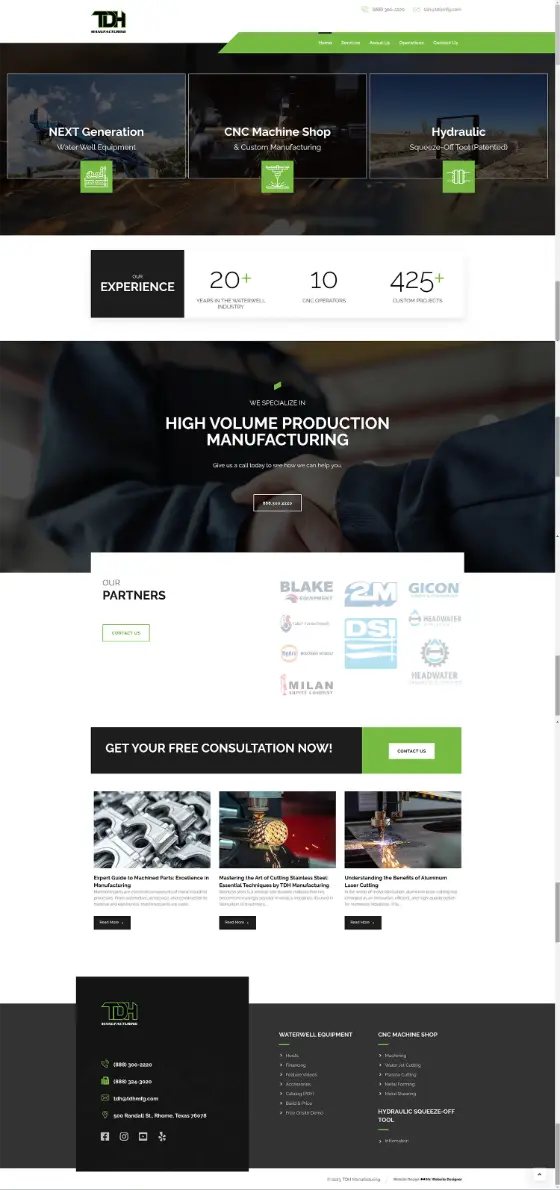 TDH Manufacturing website