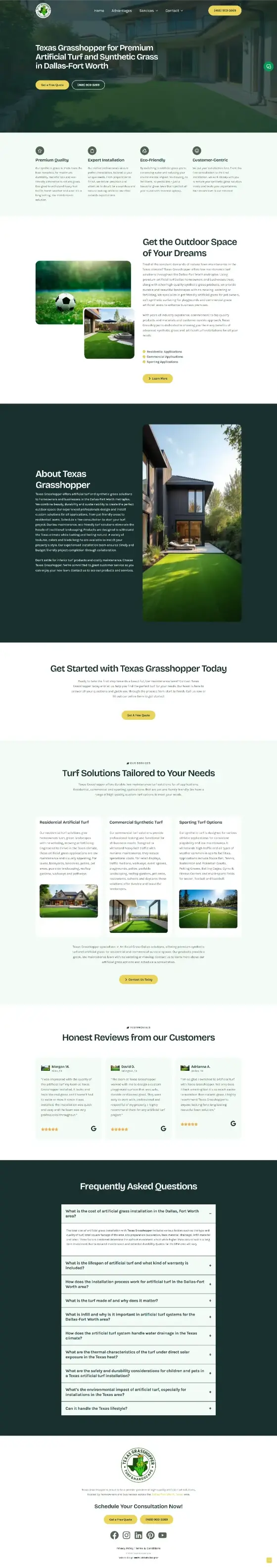 Texas Grasshopper Turf & Hardcape website