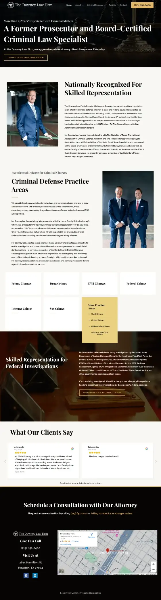 The Downey Law Firm website